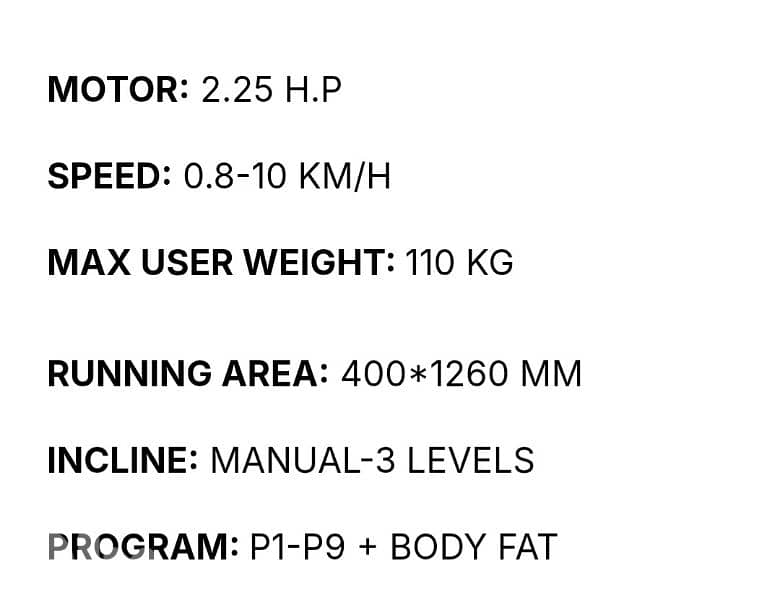 treadmill sports 2,25hp 1