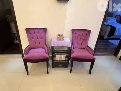 two arm chairs velvet,from home center