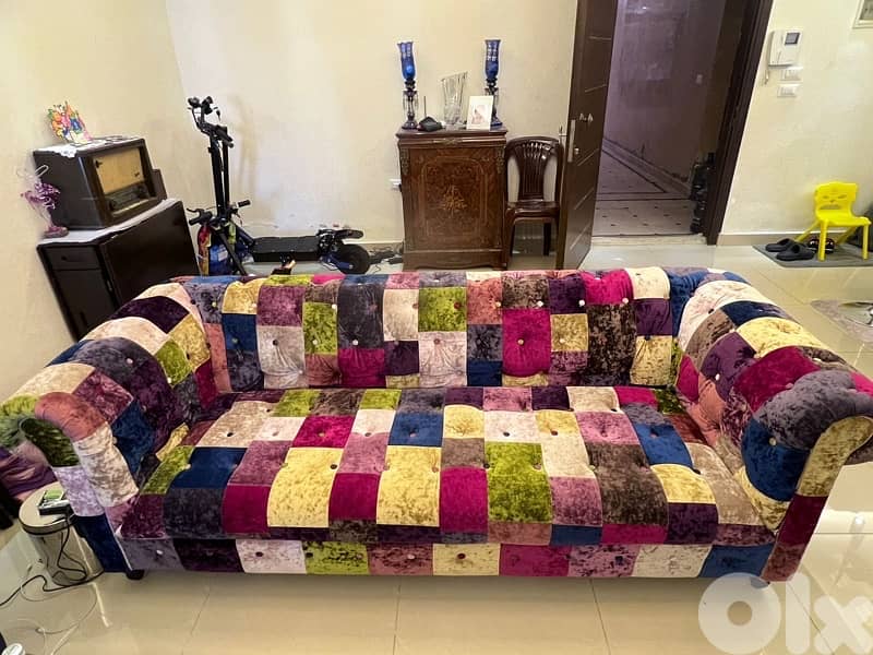 like new chesterfield trendy sofa high quality from home center 0