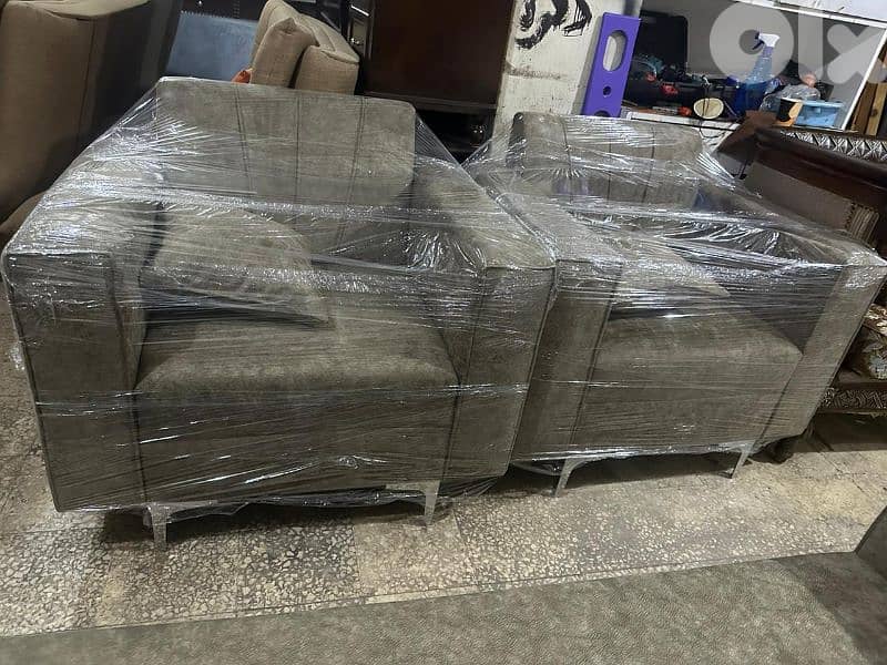 طقم كنبايات شغل توصاية خشب شوح اسفنج إكسترا جديد 1