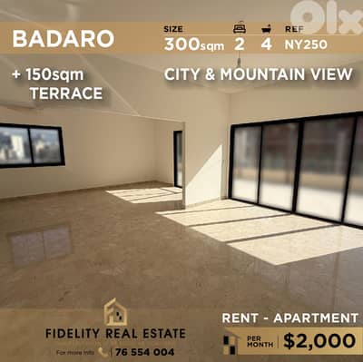 Apartment for rent in Badaro NY250 شقة للإيجار في بدارو
