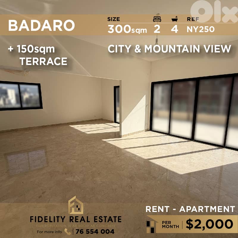 Apartment for rent in Badaro NY250 شقة للإيجار في بدارو 0