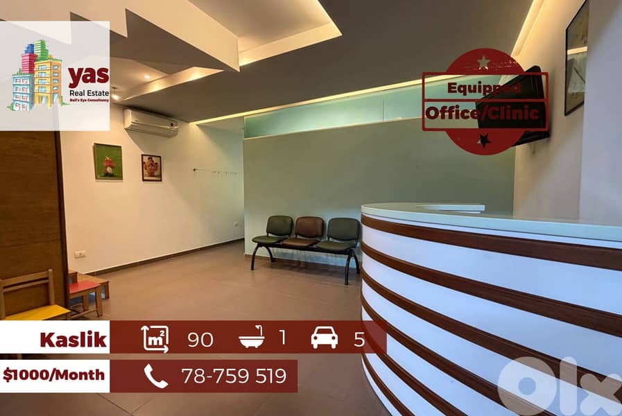 Kaslik 90m2 | Equipped Office/Clinic | Active Street | Modern | EH 0
