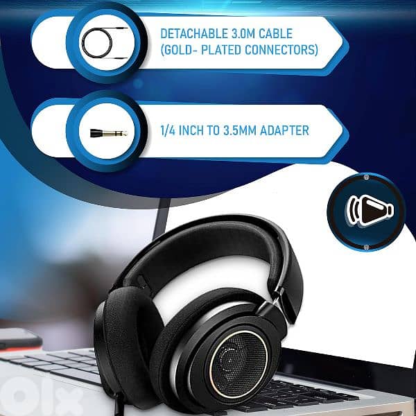 PHILIPS Over The Ear Studio Open Back Headphones – SHP9600 3