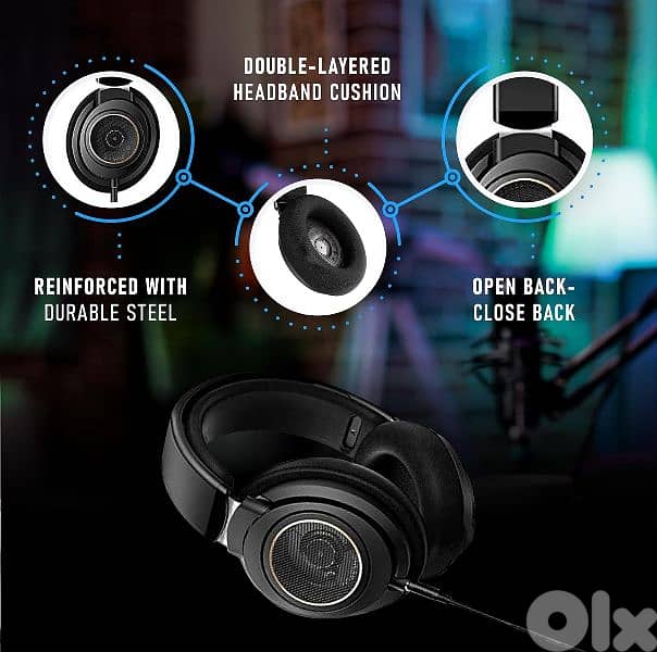 PHILIPS Over The Ear Studio Open Back Headphones – SHP9600 5