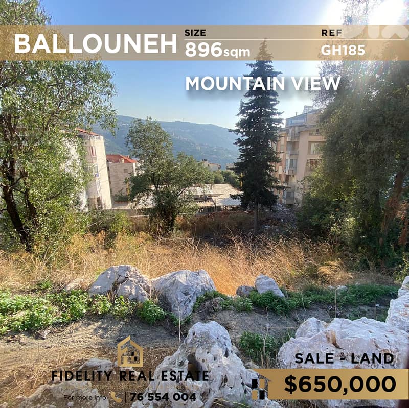 Land for sale in Ballouneh GH185 أرض للبيع في بلونة 0