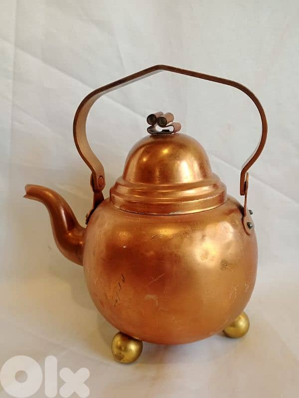 إبريق شاي نحاس أحمر 0