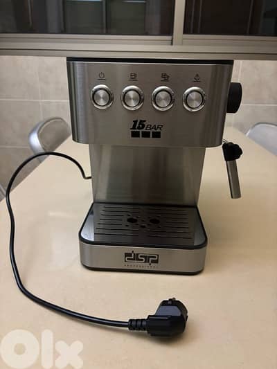 DSP Coffee Machine with attachements and user manual