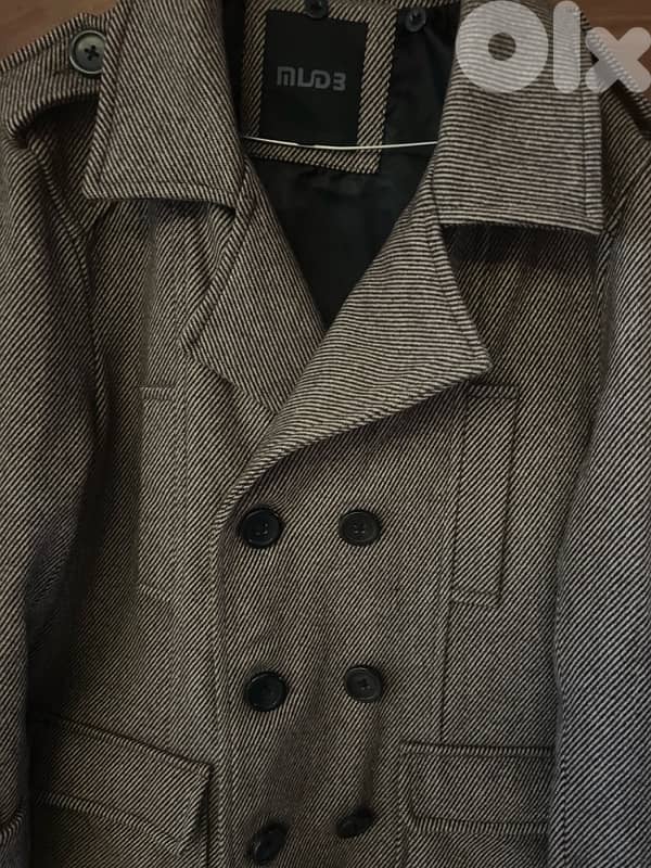 Brown woolen tweed jacket 1