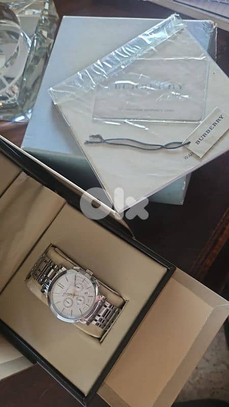 burberry silver watch 1