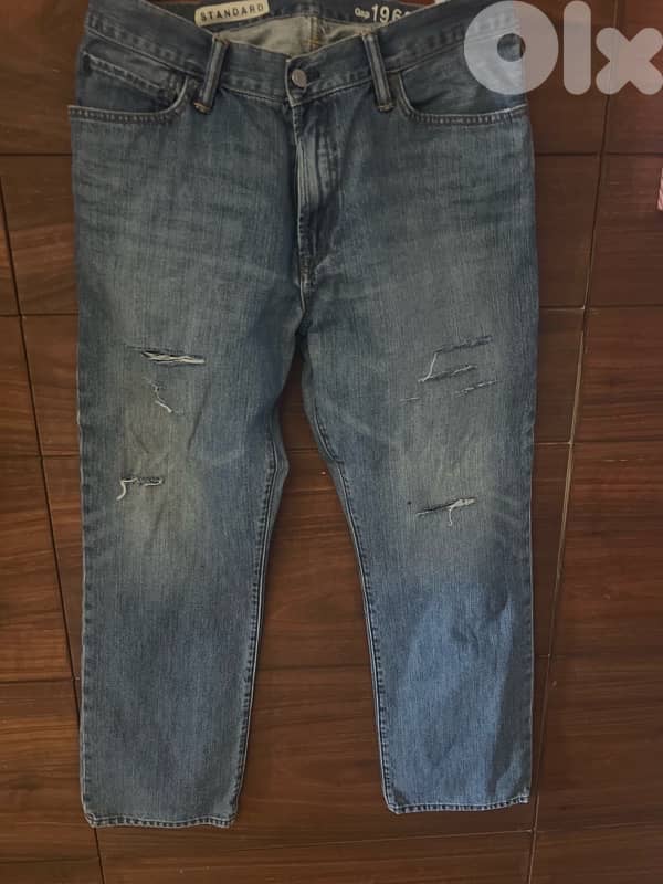 gap ripped regular fit jeans 0