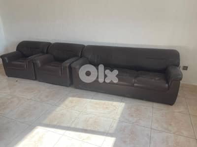 Brown leather Living Room Set