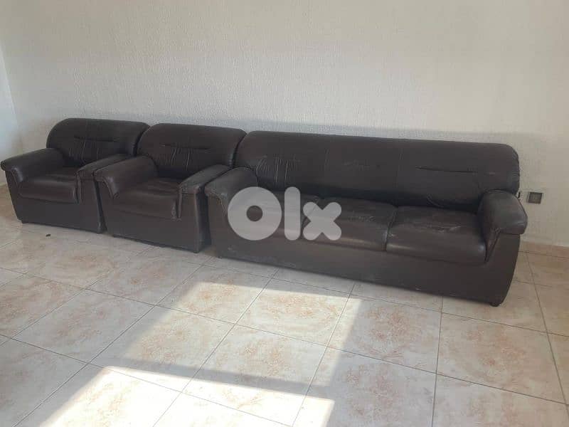 Brown leather Living Room Set 0