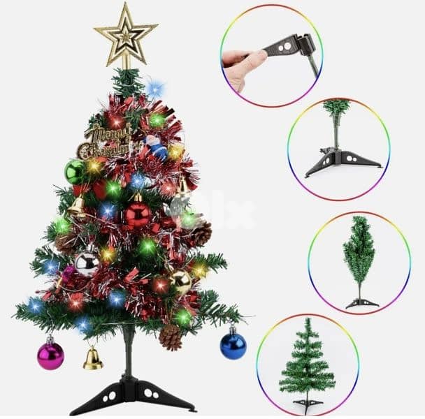 60cm Mini Christmas Tree with 24 colored balls/4$ delivery 0