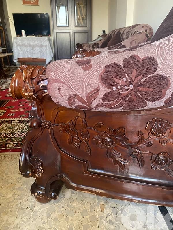 صالون حفر خشب زان 6 قطع 10 اشخاص 2