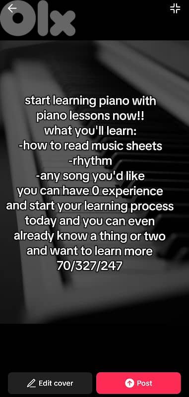 Piano lessons 10$/hour