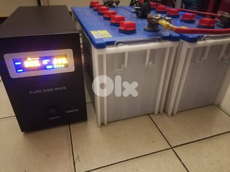 Aps&ups 1000va + 2 battery 100ah 0