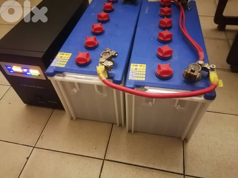 Aps&ups 1000va + 2 battery 100ah 3