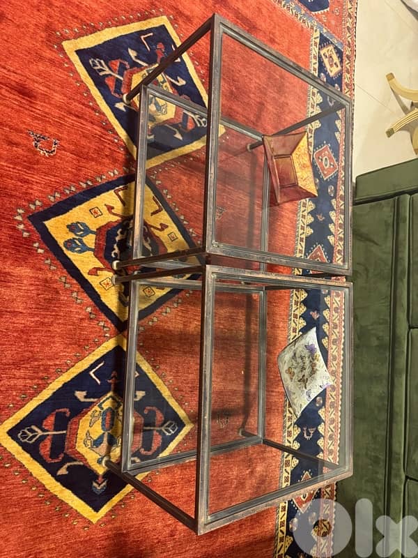 Set of Two Glass Side Tables 1
