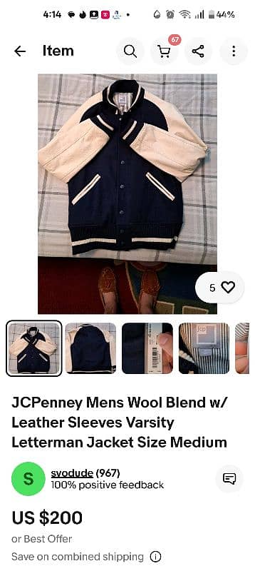 JCP wool and real leather jacket 6