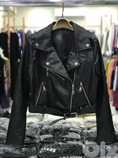 faux leather biker jacket small