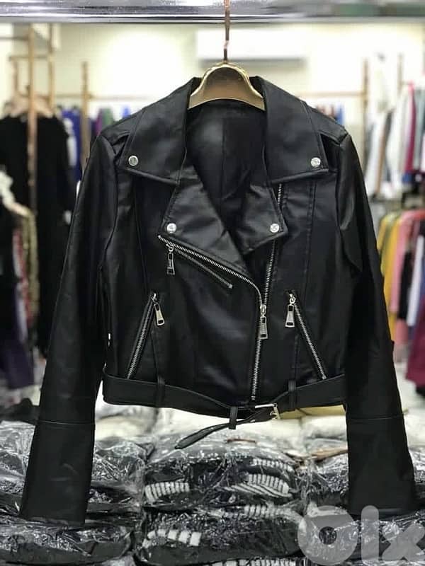faux leather biker jacket small 0