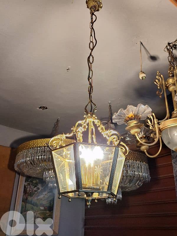 antique french brass lantern 0