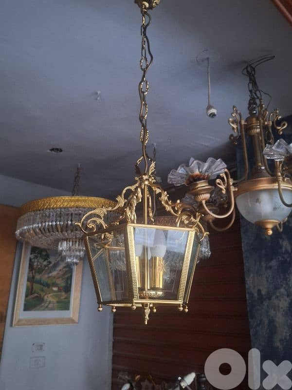 antique french brass lantern 1