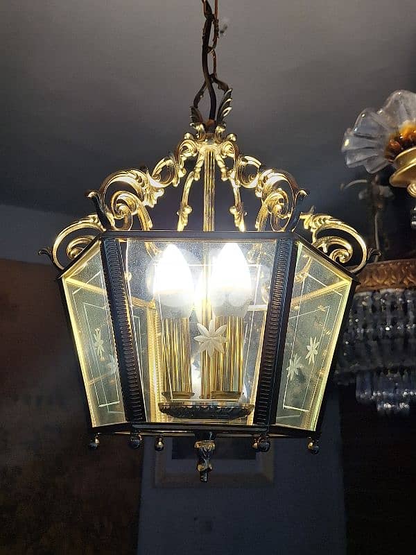 antique french brass lantern 2
