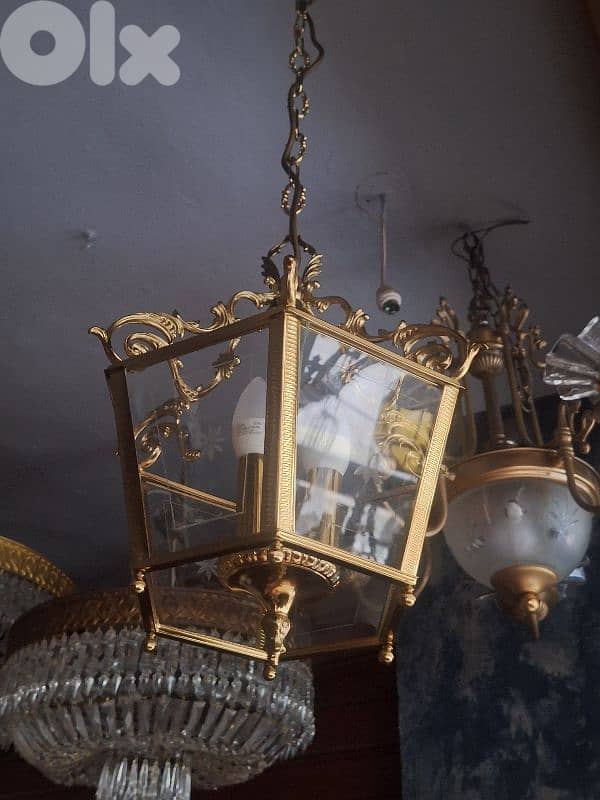 antique french brass lantern 5