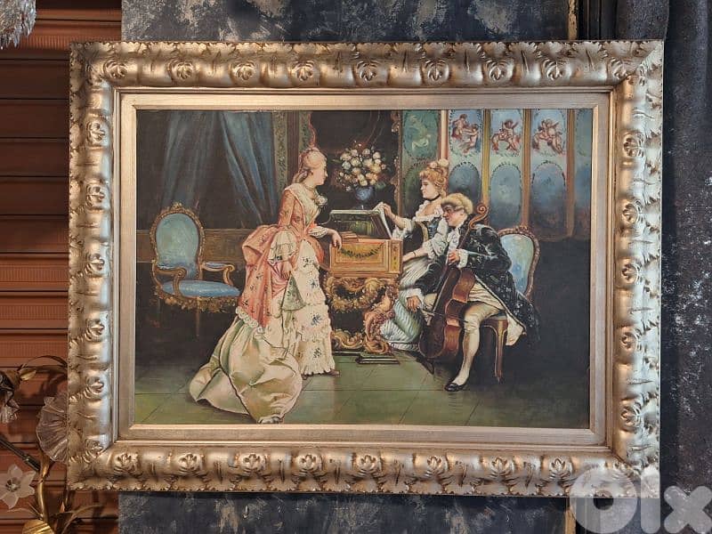 large antique european painting 0