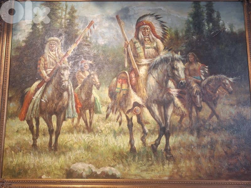 antique large oil painting 4