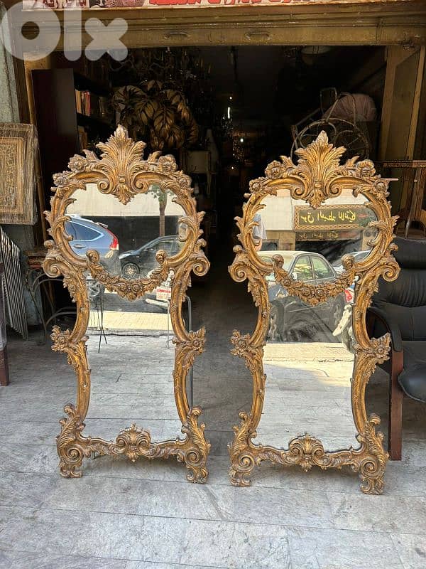 pair of frensh miroir salon 150cmx70cmمراي انتيك فرنسي عدد ٢ 0