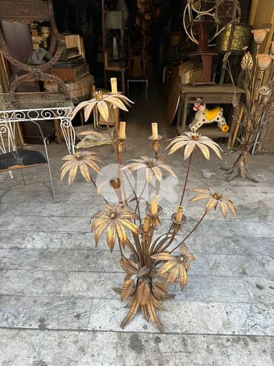 frensh Enamel flower floor lamp 1970's لمبادير انتيك سبعينات رائع