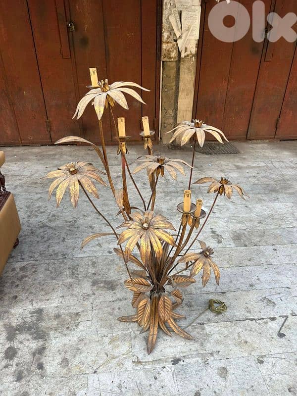 frensh Enamel flower floor lamp 1970's لمبادير انتيك سبعينات رائع 3