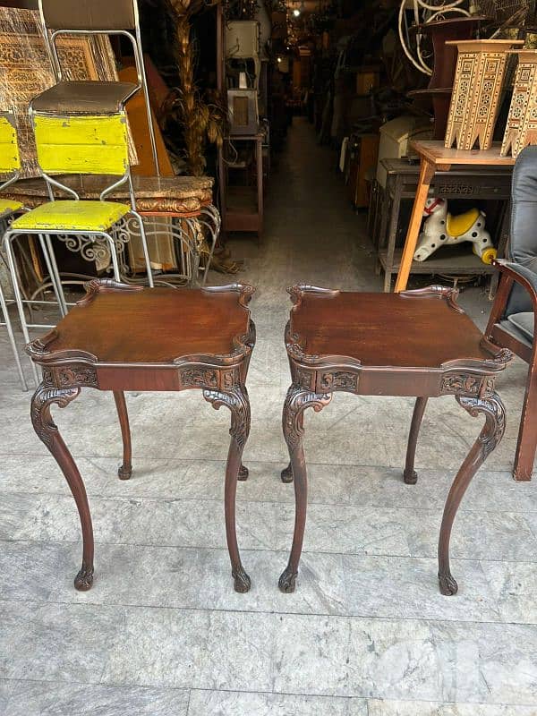 2 english table salon طاولة صالون فخم انجليزي خشب جوز شيبنديل 1