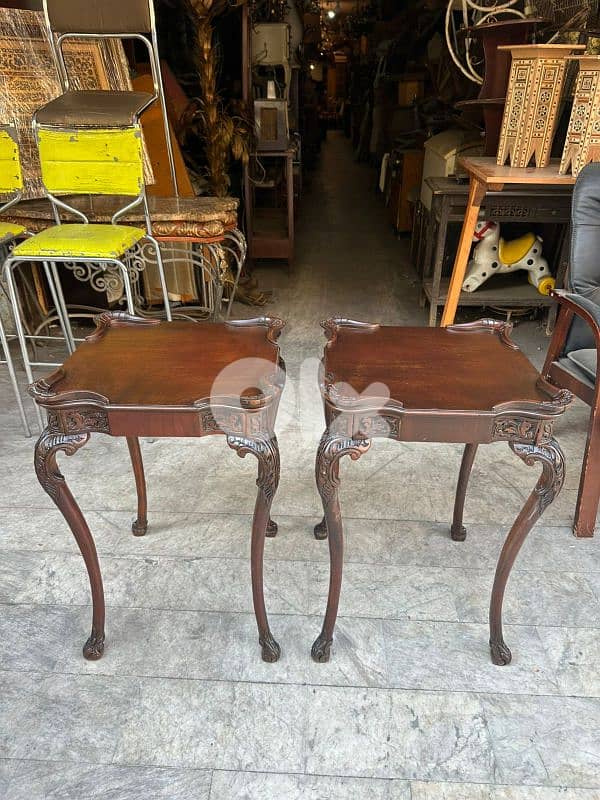 2 english table salon طاولة صالون فخم انجليزي خشب جوز شيبنديل 1