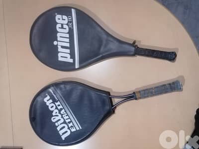 2 Original Tennis Rackets – Wilson Extra II & Prince J/R Series 110