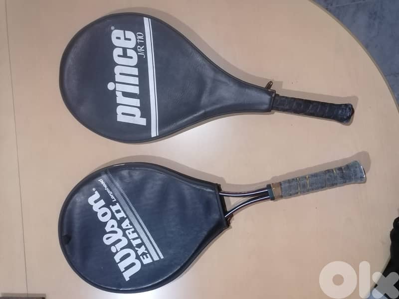 2 Original Tennis Rackets – Wilson Extra II & Prince J/R Series 110 0