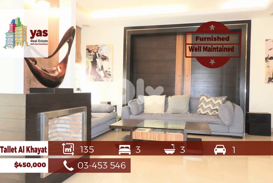 Tallet Al Khayat 135m2 | Furnished Flat | Well Maintained | RM 0