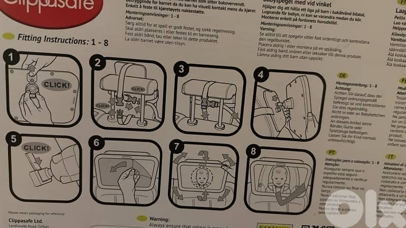 Clippasafe Clear View Baby Mirror 1