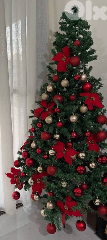 Christmas Green Tree + Full Decorations (Excellent Condition) 2