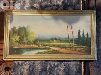 signed european oil painting landscape
