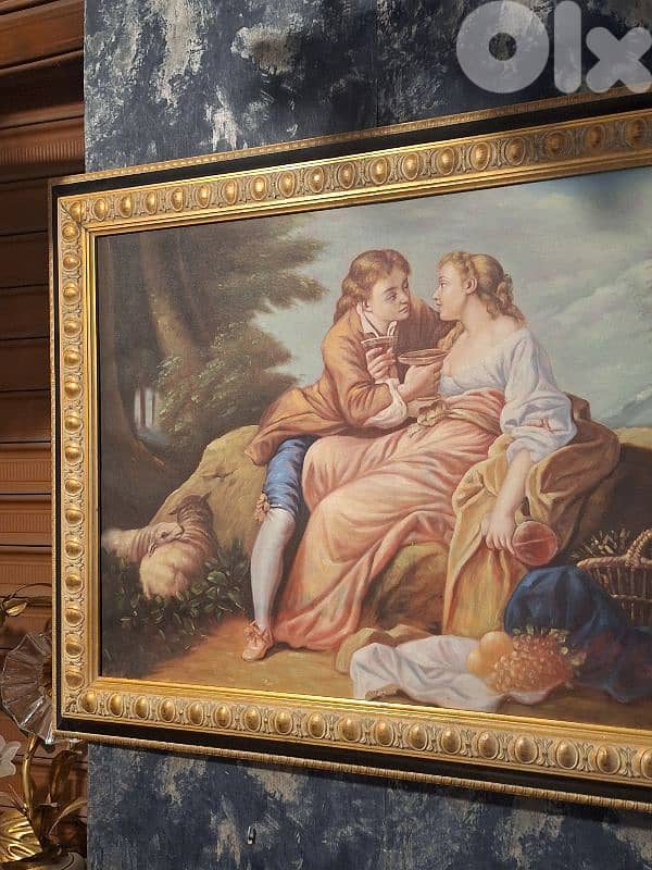 large antique european oil painting 3