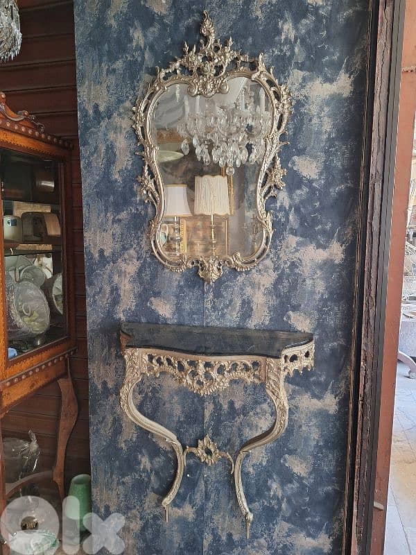 bronze console and mirror 0