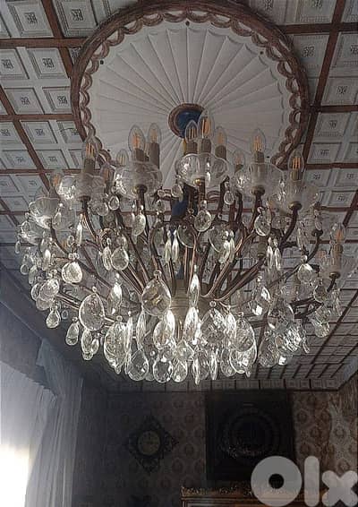 20-arm crystal drop chandelier holding 40 candles