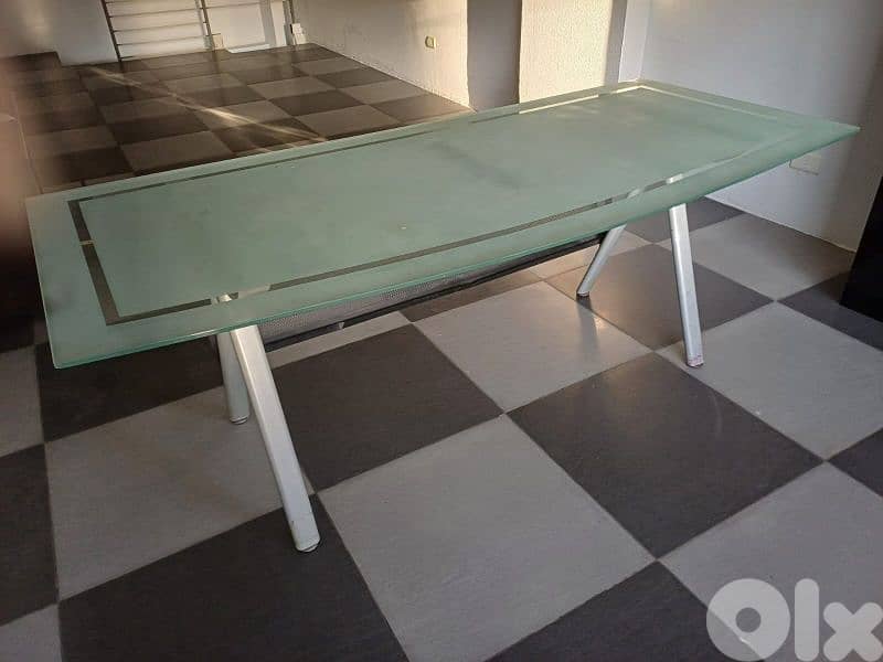 Glass Office Desk Used Good Condition 0