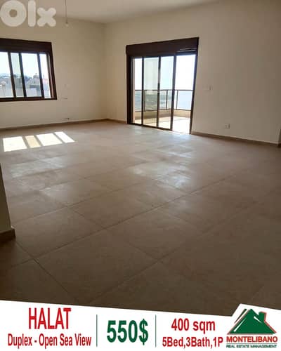 400 sqm Duplex For Rent in Halat (حالات) with Open Sea View