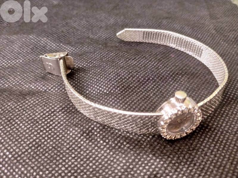 rar Vintage Sandoz Swiss Made 17 Jewels Silver Hand Wind Mechanical 3