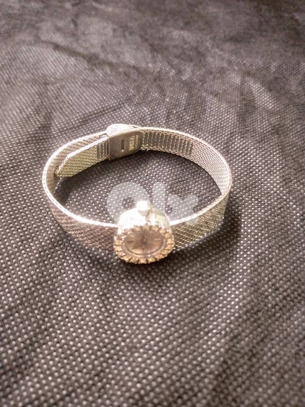 rar Vintage Sandoz Swiss Made 17 Jewels Silver Hand Wind Mechanical 10